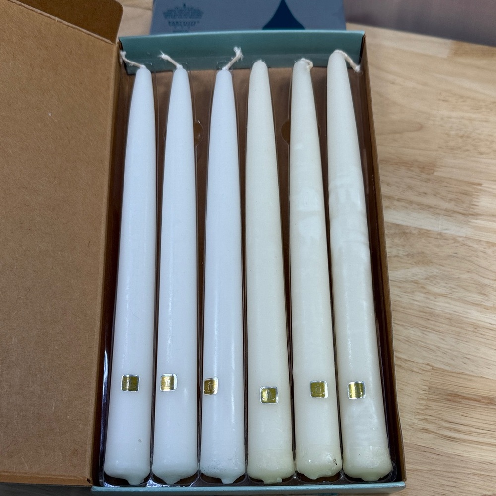 PartyLite White 10” Unscented Taper Candles Set